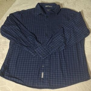 Eddie Bauer Navy Plaid Men's Casual Shirt